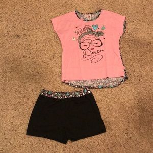 Girls pajama shorts and shirt